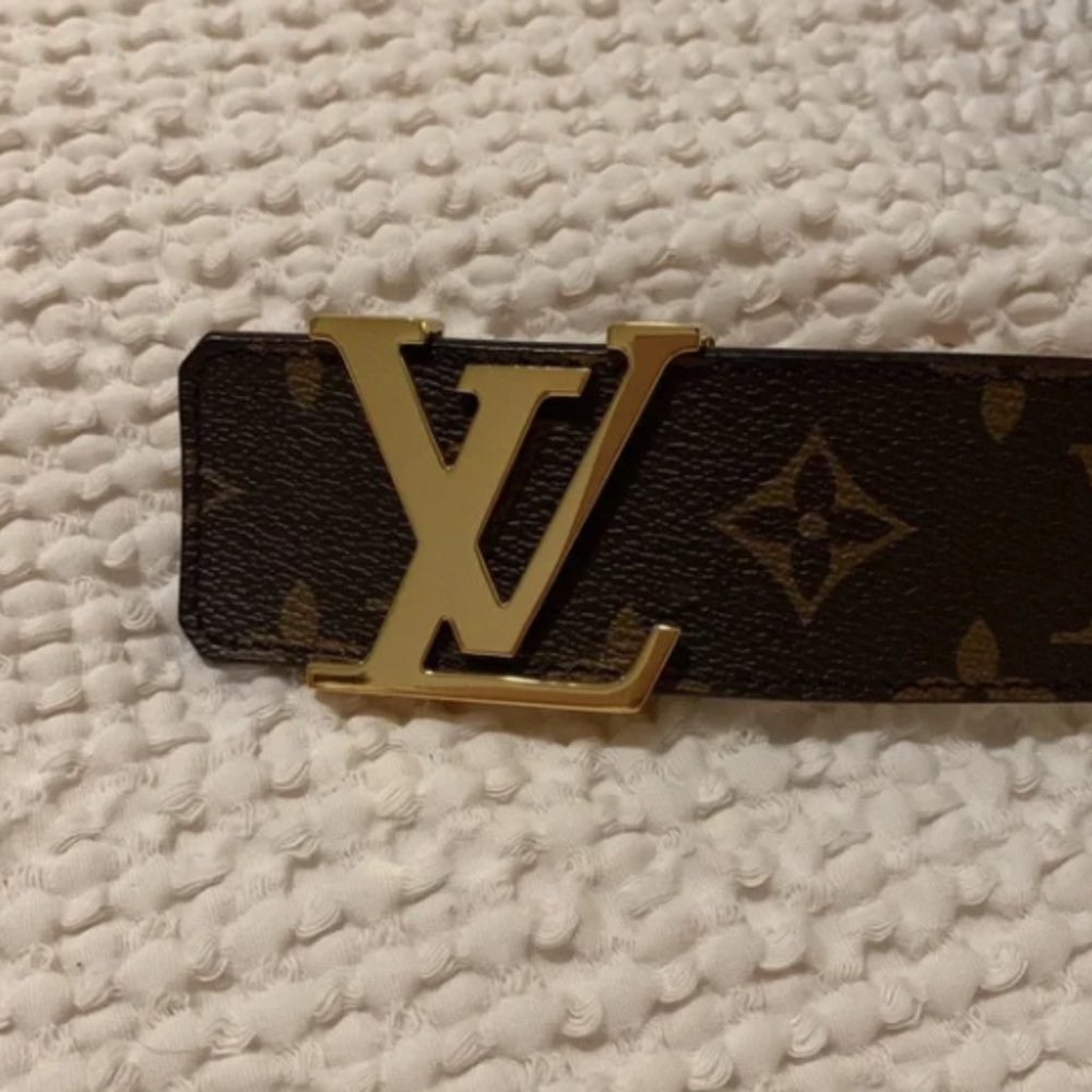 REAL! New Brown Monogram Intiales 100cm Belt - Picture 1 of 4